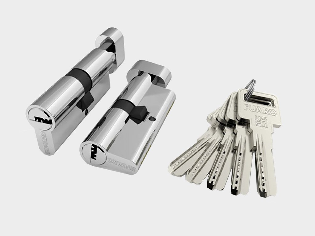 Цилиндровый механизм из алюминия «ключ-вертушка» с 5 ключами в комплекте Тула
